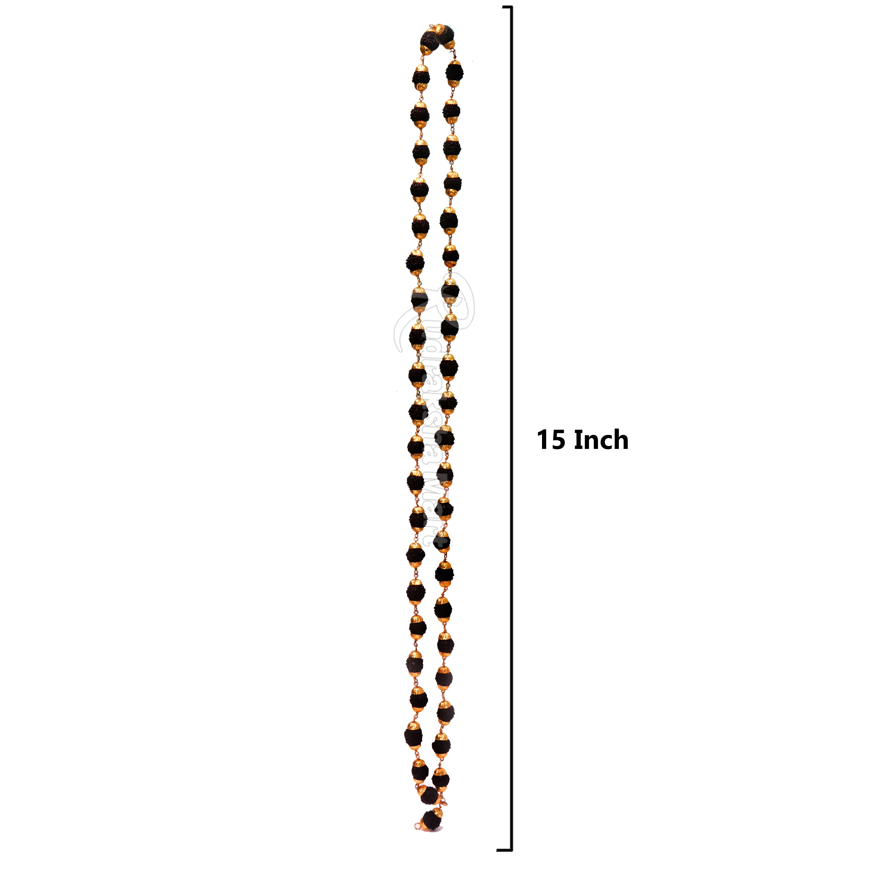5 Mukhi Java Rudraksha Beads Gold Plated Mala - 44 Beads Mala in India, US, UK, Australia, Europe