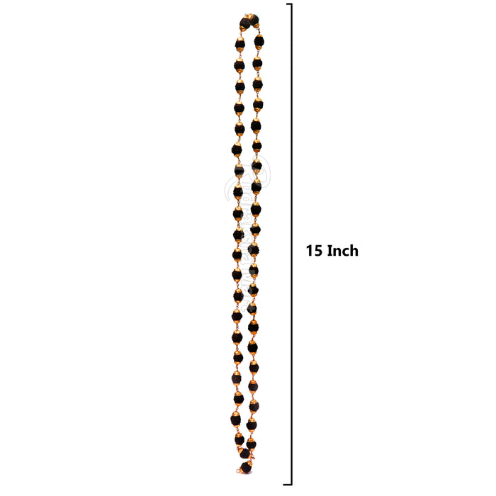 5 Mukhi Java Rudraksha Beads Gold Plated Mala - 44 Beads Mala in India, US, UK, Australia, Europe