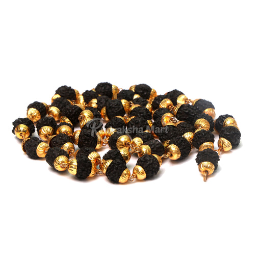 5 Mukhi Java Rudraksha Beads Gold Plated Mala - 44 Beads Mala in India, US, UK, Australia, Europe