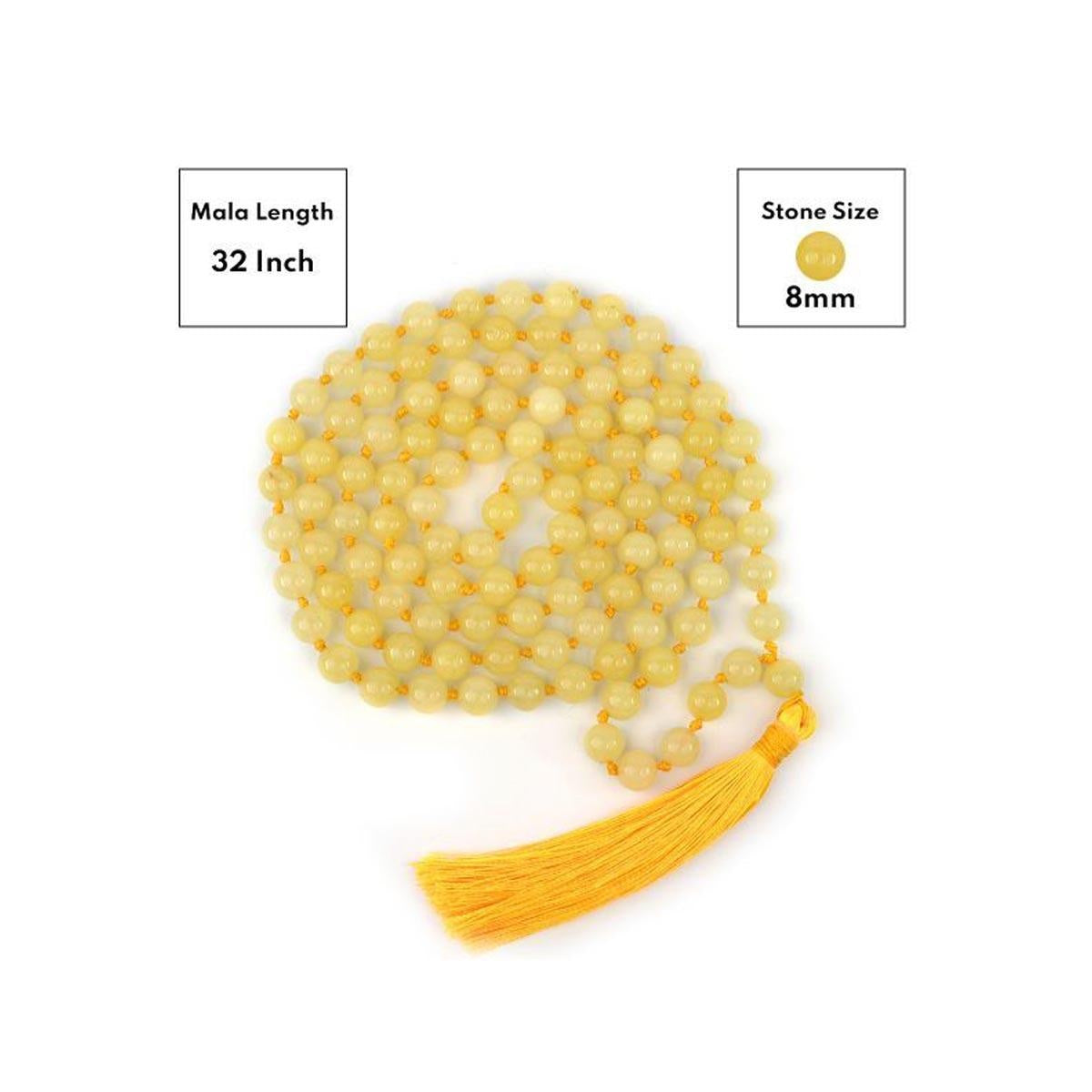 Golden Quartz Round Bead Mala in India, US, UK, Australia, Europe