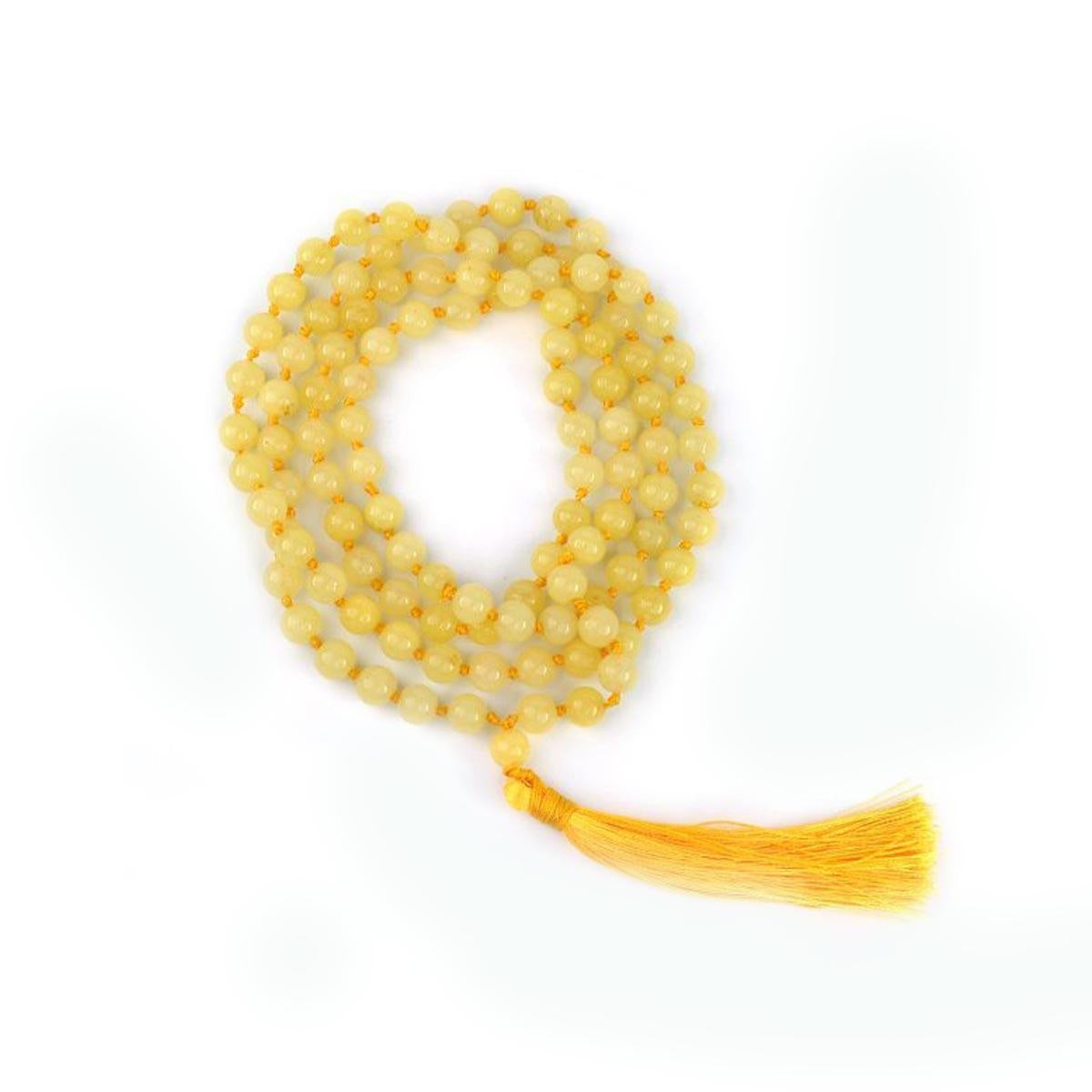 Golden Quartz Round Bead Mala in India, US, UK, Australia, Europe