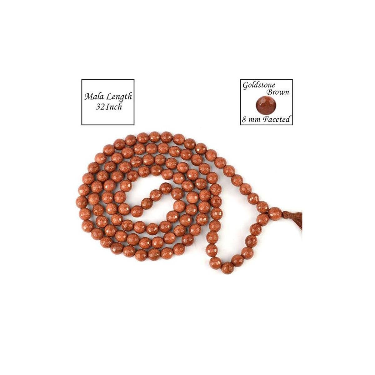 Goldstone Brown Beads Mala in India, US, UK, Australia, Europe