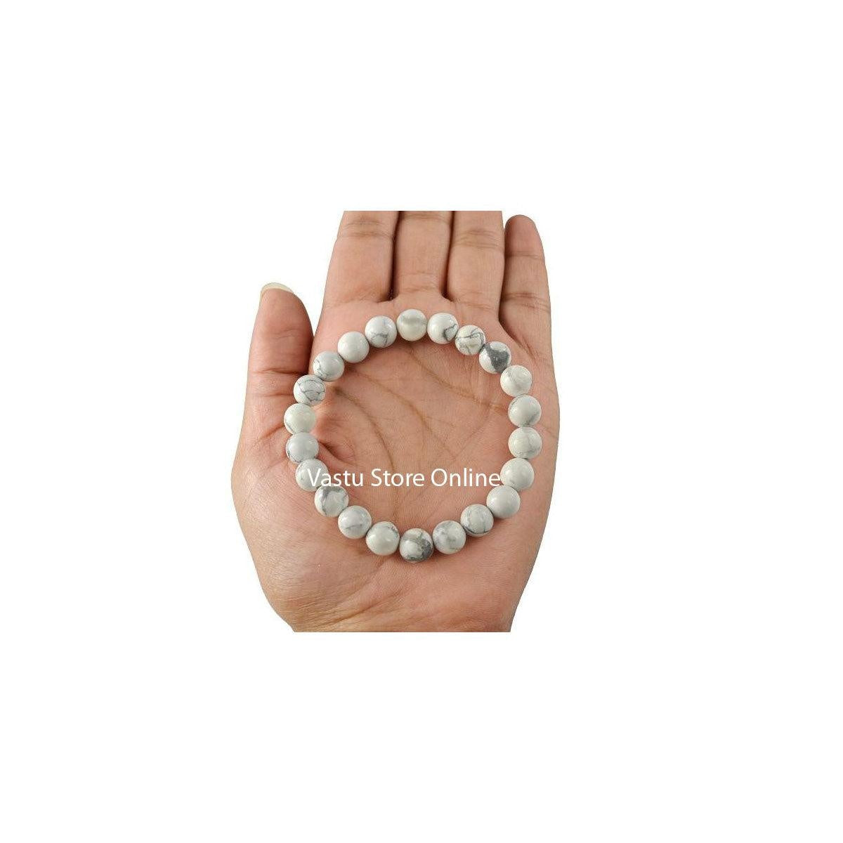 Howlite Round Crystal Bracelet in India, US, UK, Australia, Europe