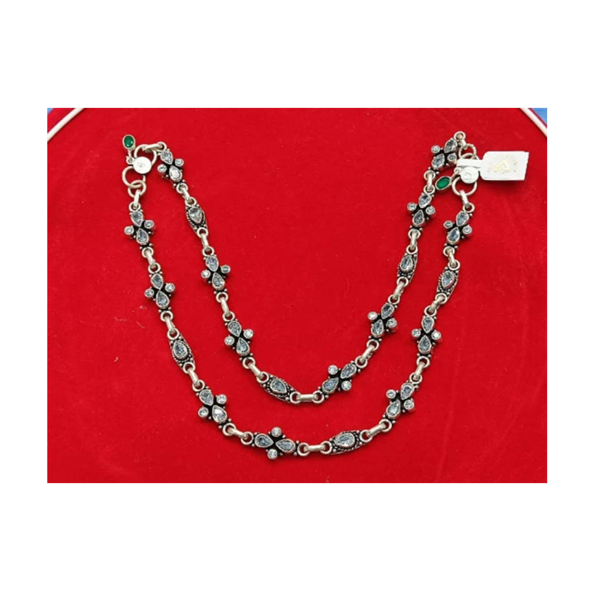 Pure 925 Silver Oxidized Anklet Pair - 50 Gram in India, US, UK, Australia, Europe