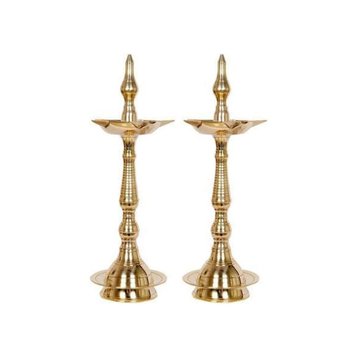 Pure Brass Diya Stand, Samai Oil Lamp In Brass Hindu Religion Puja Vessel, Religion Puja Vessel (Pack of 2) in India, US, UK, Australia, Europe