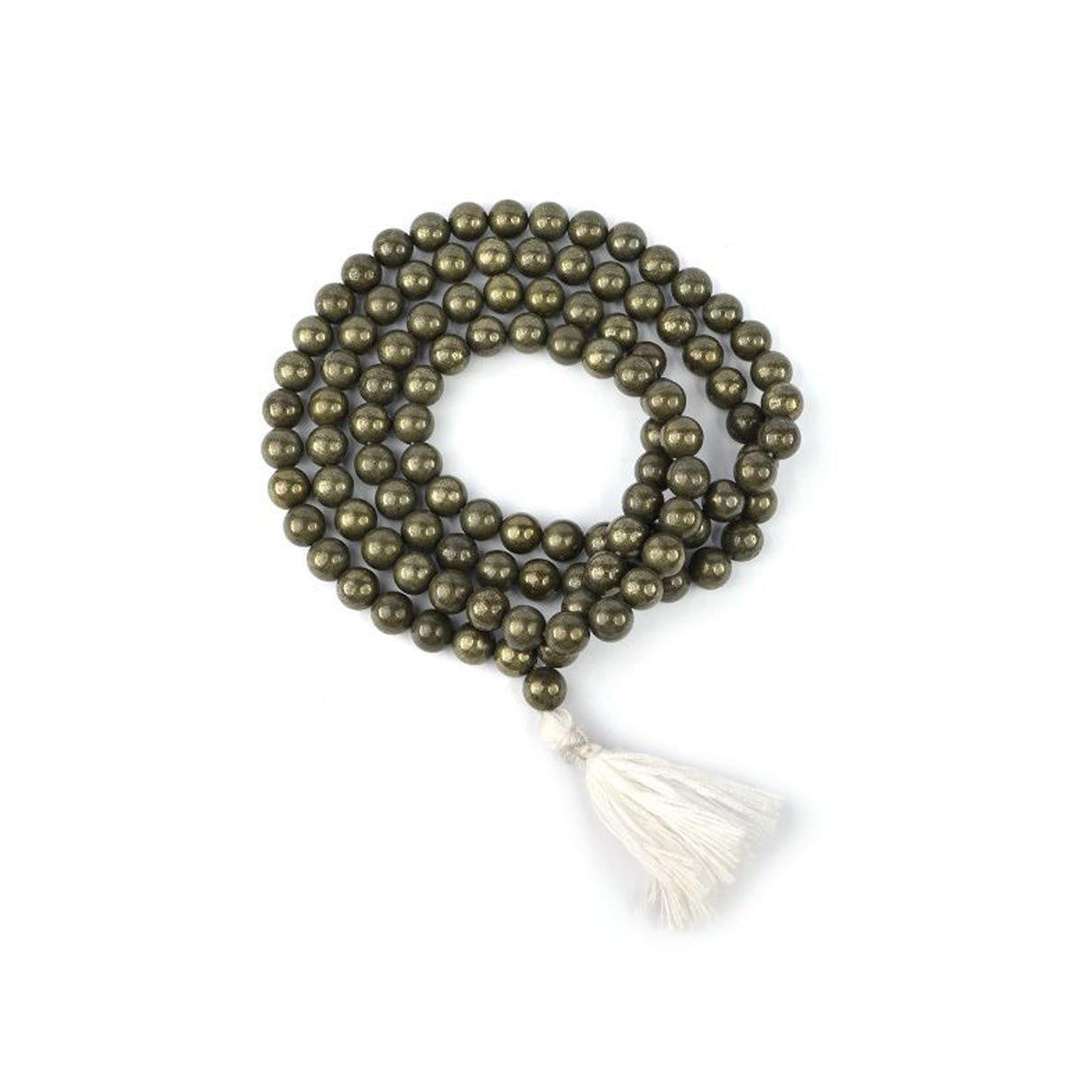 Pyrite Round Bead Mala in India, US, UK, Australia, Europe