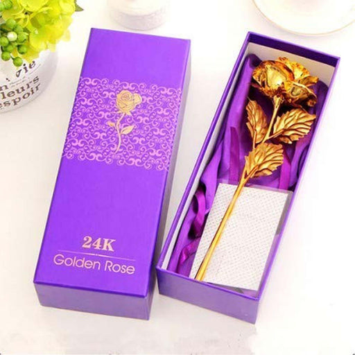 24K Gold Rose with Beautiful Gift Box in India, US, UK, Australia, Europe