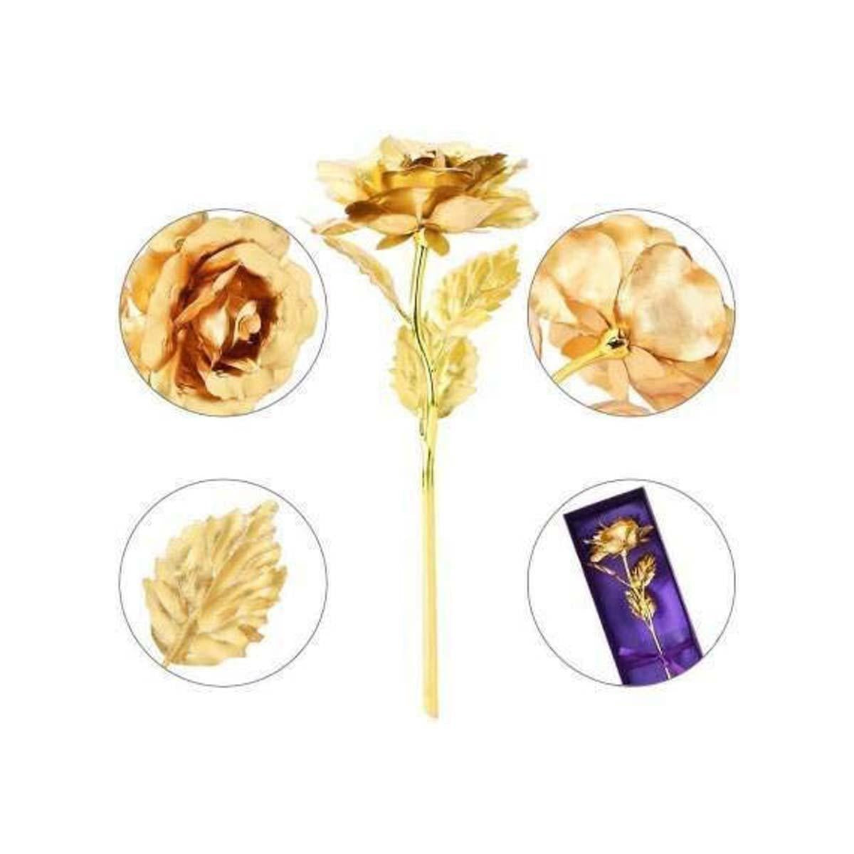 24K Gold Rose with Beautiful Gift Box in India, US, UK, Australia, Europe