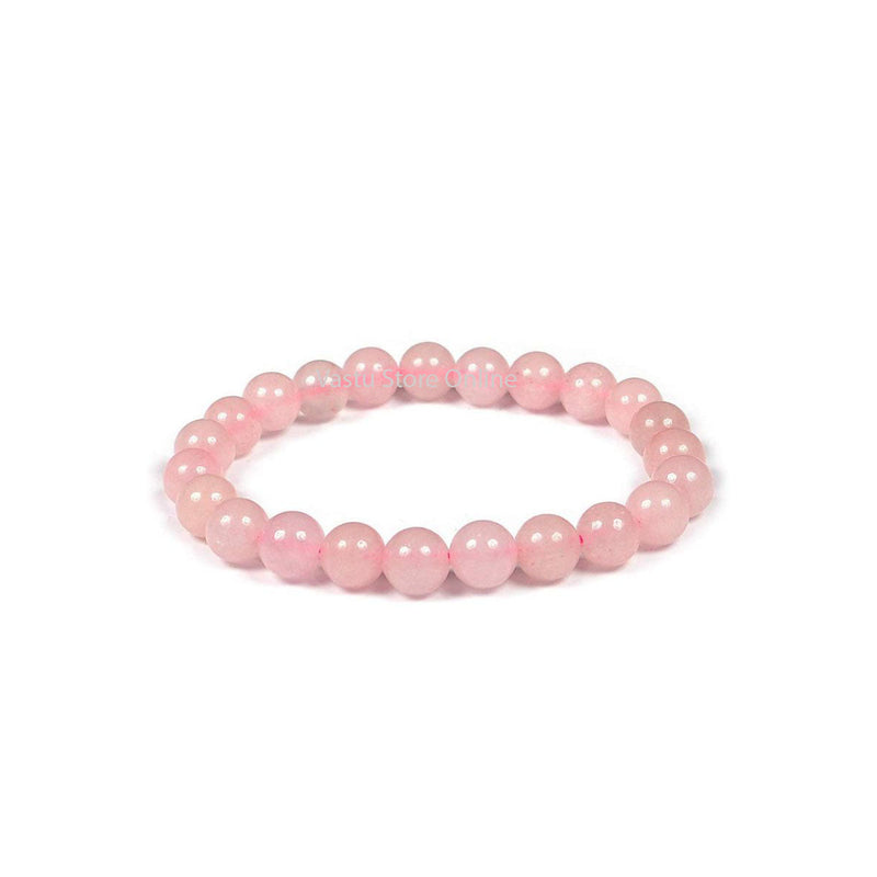 Rose Quartz Round Crystal Bracelet in India, US, UK, Australia, Europe