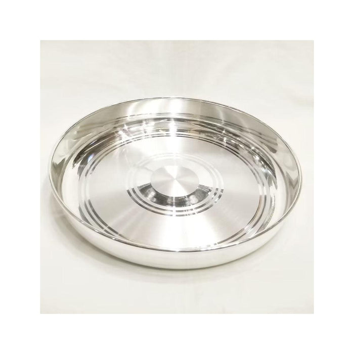 80% Pure Silver Handmade solid Plan Silver Thali, Plate/ Tray for prasad, baby Food in India, US, UK, Australia, Europe