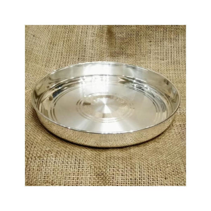 99.9% Pure Silver Handmade solid Plan Silver Thali, Plate Tray in India, US, UK, Australia, Europe