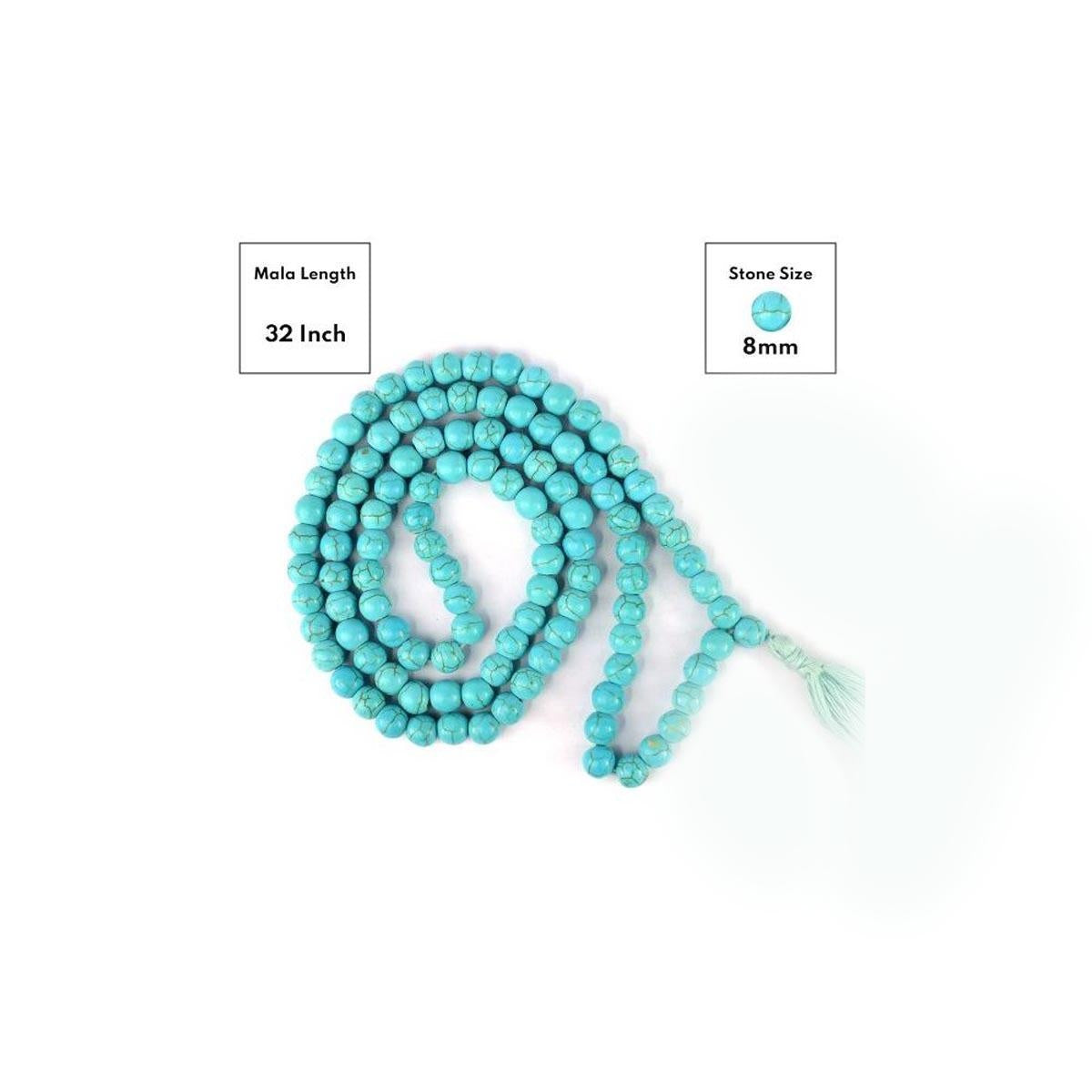 Turquoise Synthetic Round Bead Mala in India, US, UK, Australia, Europe
