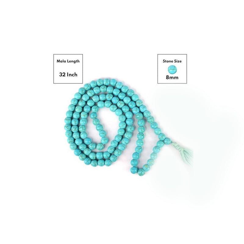 Turquoise Synthetic Round Bead Mala in India, US, UK, Australia, Europe