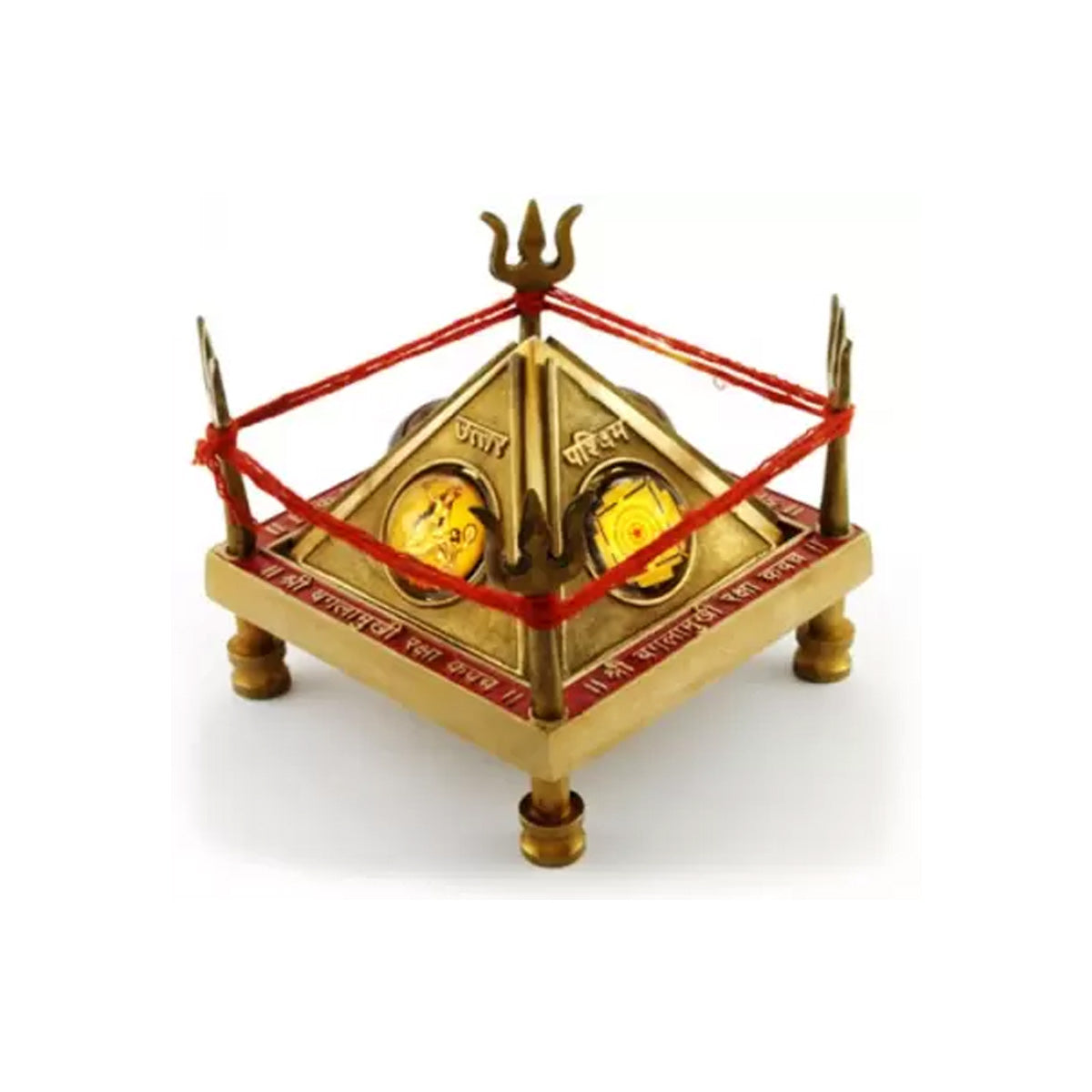 Baglamukhi Yantra Brass Pooja Chowki in India, US, UK, Australia, Europe