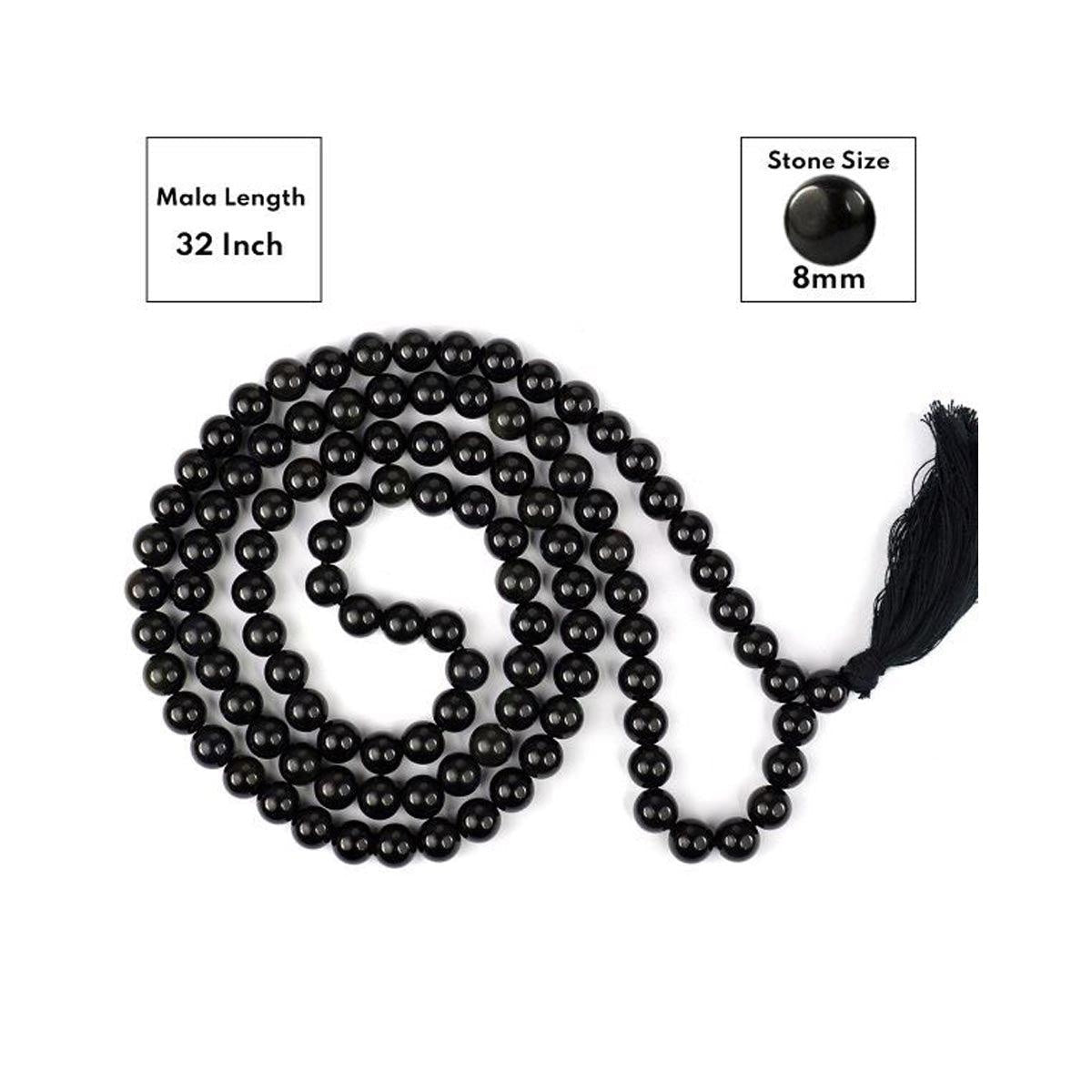 Black Agate Round Beads Mala in India, US, UK, Australia, Europe