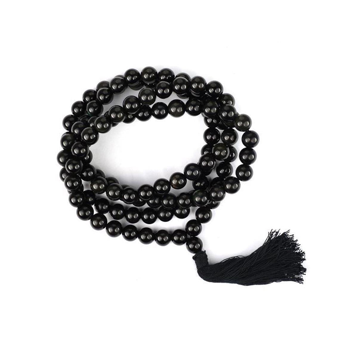 Black Agate Round Beads Mala in India, US, UK, Australia, Europe