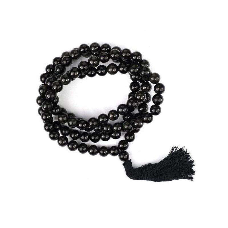 Black Agate Round Beads Mala in India, US, UK, Australia, Europe