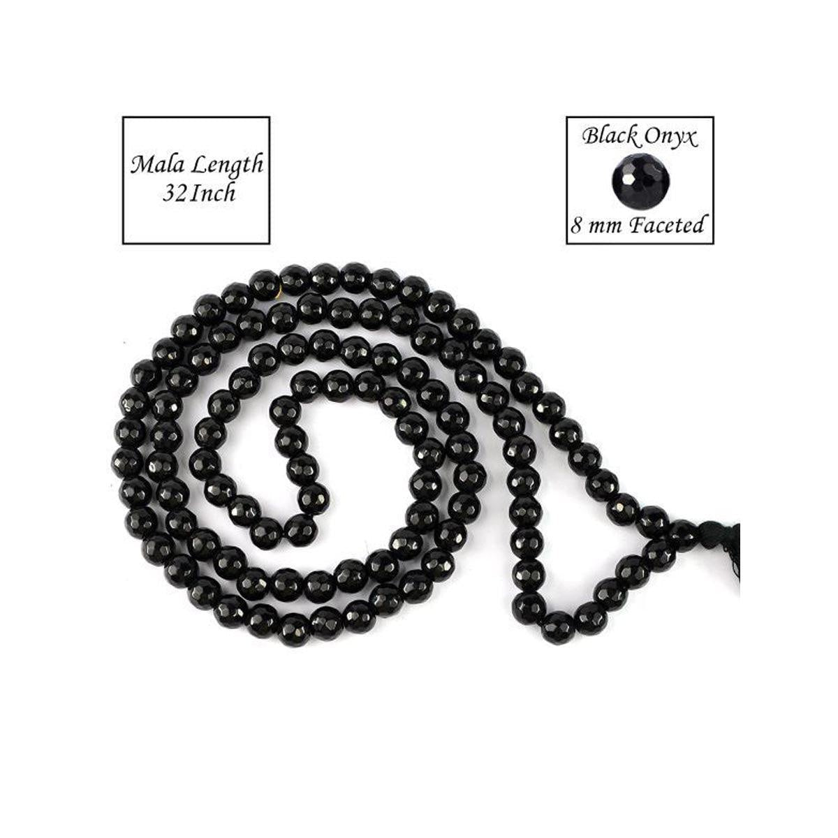 Black Onyx Round Beads Mala in India, US, UK, Australia, Europe