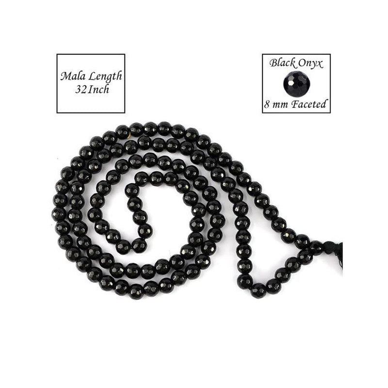 Black Onyx Round Beads Mala in India, US, UK, Australia, Europe