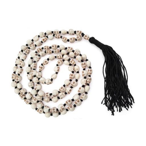 Skull Necklace mala Skull Rosary Bone Mala for Goddess Kali in 54 beads in Black Thread, 10mm in India, US, UK, Australia, Europe