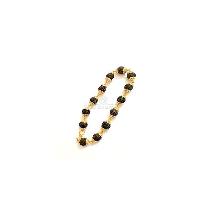 5 Mukhi Java Black Rudraksha Gold Plated Bracelet in India, US, UK, Australia, Europe