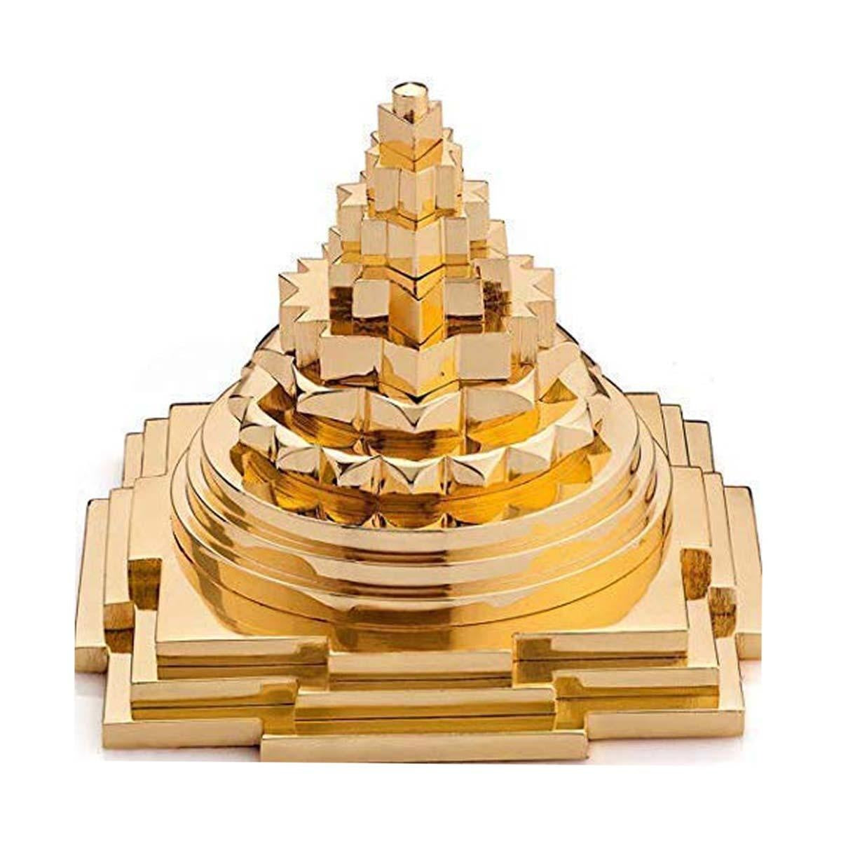 Pure Brass Meru Shree Yantra for Vastu, Home, Pooja, Prosperity - 4 Inch in India, US, UK, Australia, Europe