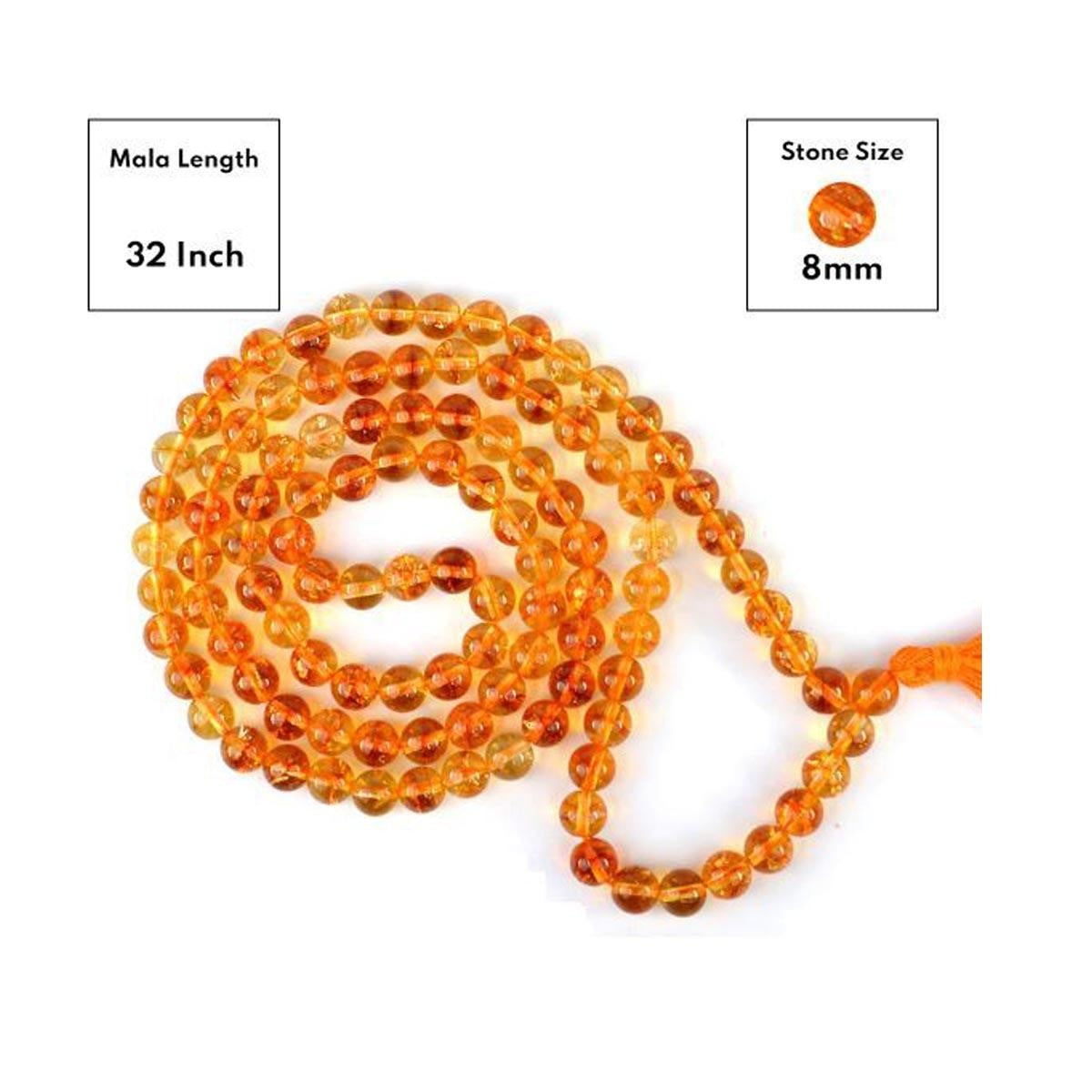 Citrine Round Beads Mala in India, US, UK, Australia, Europe