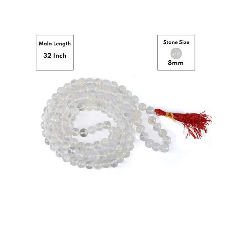 AAA Clear Quartz Round Beads Mala in India, US, UK, Australia, Europe