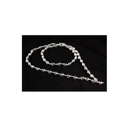 Crystal Quartz Sphatik Jap Mala Necklace 54 Beads 6 mm in silver in India, US, UK, Australia, Europe