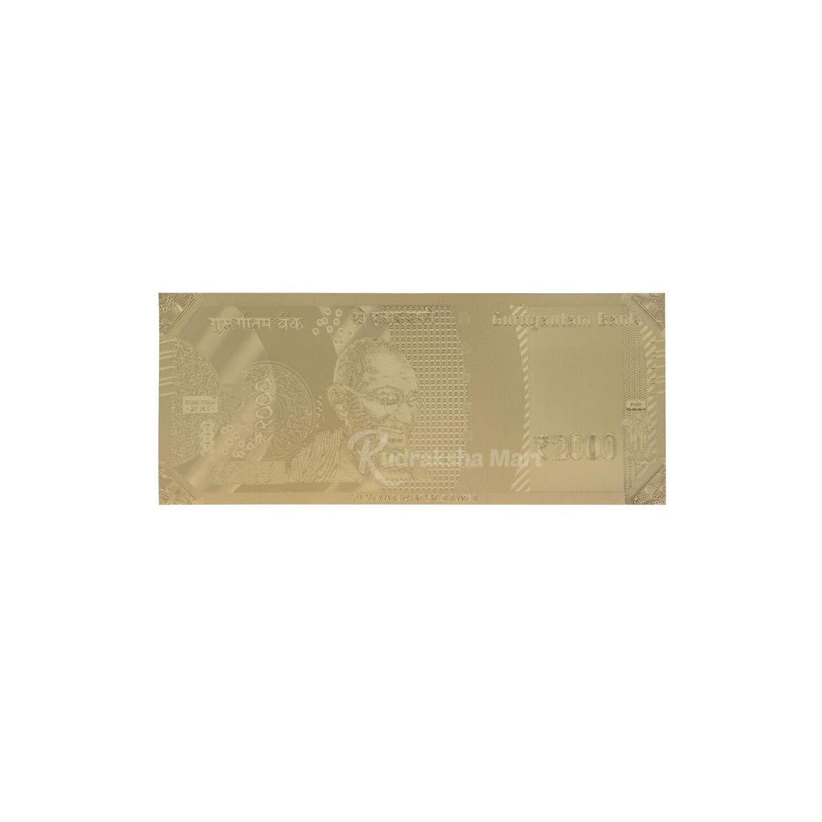 2000 Rupees Plain Gold Plated Currency Note for Gift Purpose in India, US, UK, Australia, Europe
