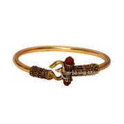 Om Trishul Damru Mahadev Gold Plated Rudraksha Kada in India, US, UK, Australia, Europe