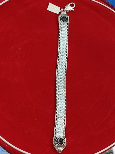 925 Sterling Silver Oxidised Bracelet for Men - 31 Gram in India, US, UK, Australia, Europe