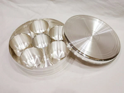 Pure Silver Pooja Box Contain - 6 Katori Pieces, Pooja Set or Gift Item in India, US, UK, Australia, Europe