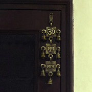 Om Shubh Labh Brass Wall Hanging Bells Decorative Showpiece - 31 cm, Vastu Bell for Home Door in India, US, UK, Australia, Europe