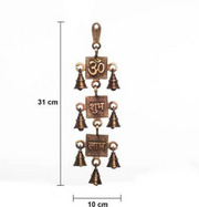 Om Shubh Labh Brass Wall Hanging Bells Decorative Showpiece - 31 cm, Vastu Bell for Home Door in India, US, UK, Australia, Europe