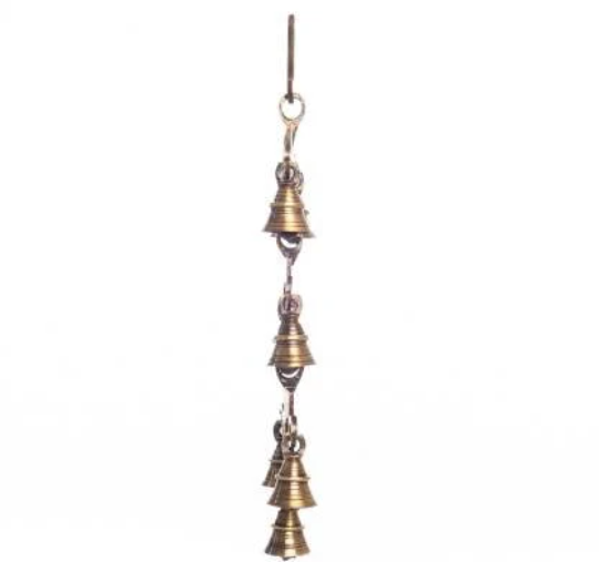 Om Shubh Labh Brass Wall Hanging Bells Decorative Showpiece - 31 cm, Vastu Bell for Home Door in India, US, UK, Australia, Europe