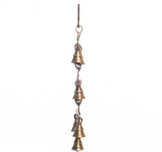 Om Shubh Labh Brass Wall Hanging Bells Decorative Showpiece - 31 cm, Vastu Bell for Home Door in India, US, UK, Australia, Europe