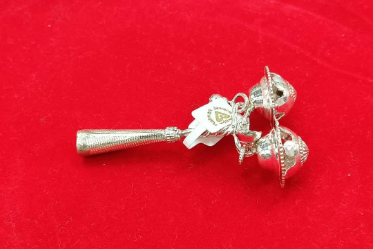 Pure Silver Baby Rattle Infant toys/Newborn Baby Gift - 16 Gram in India, US, UK, Australia, Europe