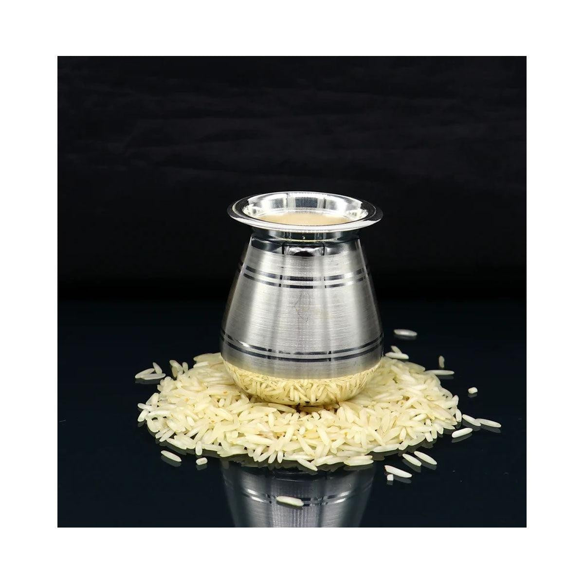 999 pure silver handmade elegant Kalash for puja in India, US, UK, Australia, Europe