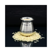999 pure silver handmade elegant oil lamp, silver home temple utensils, silver diya, deepak, silver vessels in India, US, UK, Australia, Europe