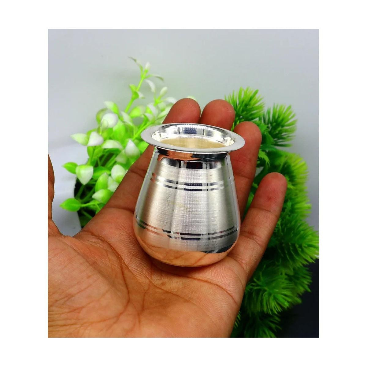 999 pure silver handmade elegant Kalash for puja in India, US, UK, Australia, Europe