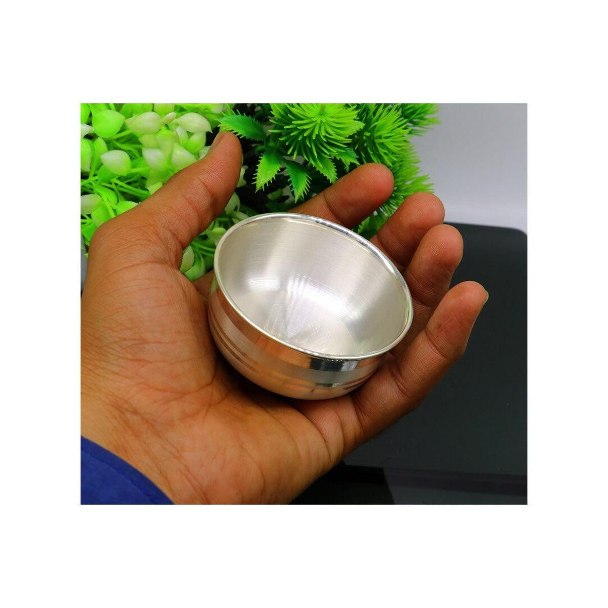 999 fine silver handmade small baby bowl and water glass set, silver tumbler, flask, stay baby/kids healthy, silver vessels utensils in India, US, UK, Australia, Europe