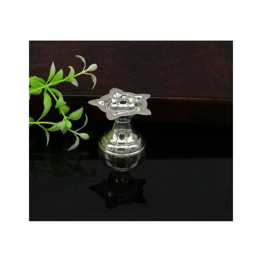999 pure silver handmade elegant oil lamp, silver home temple utensils silver diya in India, US, UK, Australia, Europe