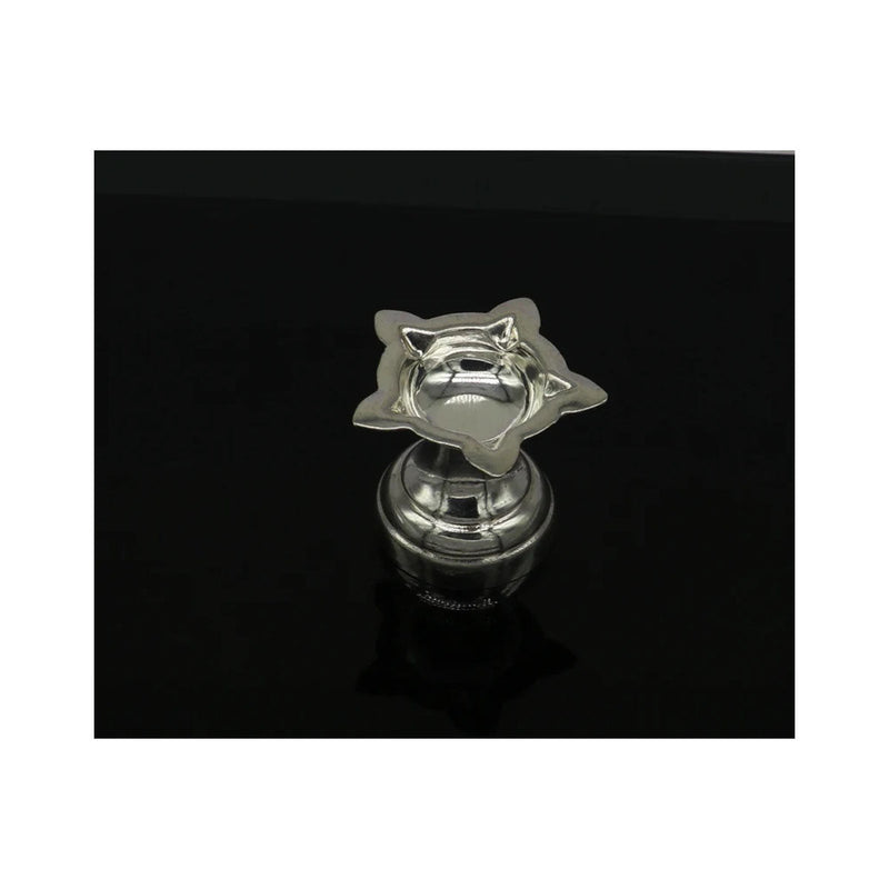 999 pure silver handmade elegant oil lamp, silver home temple utensils silver diya in India, US, UK, Australia, Europe