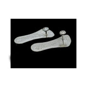 3" Solid sterling silver handmade Charan paduka or slippers for idol krishna, laddu gopala, little krishna or Vshnu Narayana puja in India, US, UK, Australia, Europe