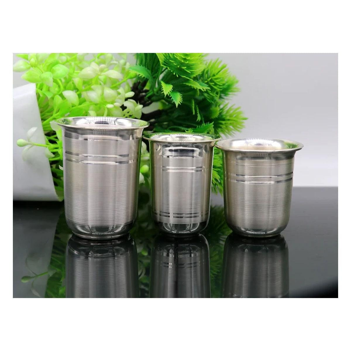 999 fine silver handmade baby water milk glass tumbler, all sizes silver tumbler, silver baby food dining set, silver utensils in India, US, UK, Australia, Europe