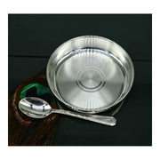 999 fine silver handmade plate or tray, best gifting food serving plate, silver utensils, silver vessel in India, US, UK, Australia, Europe