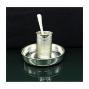 999 fine silver handmade small water/milk Glass tumbler, tray /plate baby kids silver cup & spoon utensils in India, US, UK, Australia, Europe