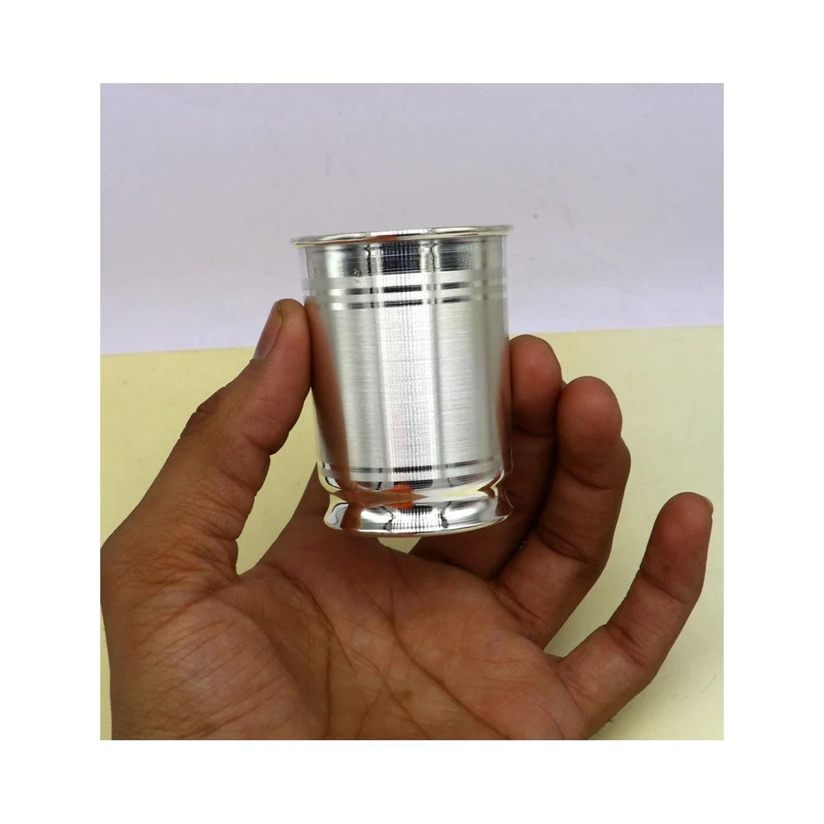 999 fine silver Water/milk tumbler and plate, silver vessel, silver baby utensils, silver puja article in India, US, UK, Australia, Europe