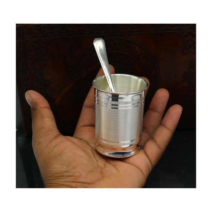999 pure silver Water/milk tumbler, silver vessel, silver baby set utensils, silver puja article in India, US, UK, Australia, Europe